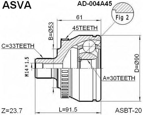 Купить запчасть ASVA - AD004A45 