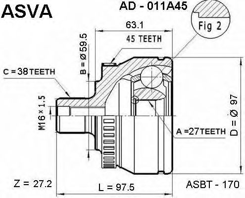 Купить запчасть ASVA - AD011A45 