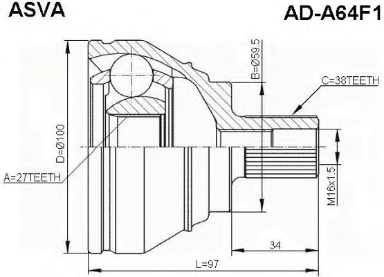 Купить запчасть ASVA - ADA64F1 