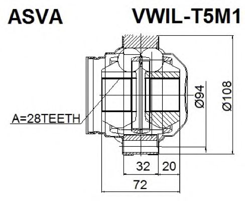 Купить запчасть ASVA - VWILT5M1 