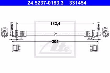 Купить ATE 24523701833 Тормозной шланг задний [180mm] AUDI A4/Avant 95-97