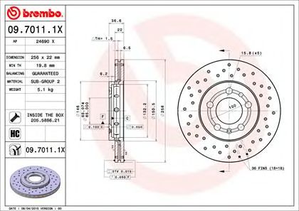 Купить запчасть BREMBO - 0970111X 