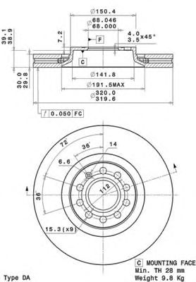 Купить запчасть BREMBO - 09A59811 