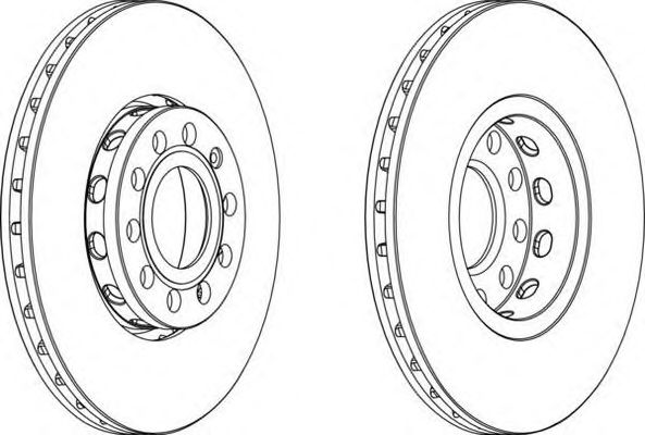 Купить FERODO DDF1706 Торм.диск пер.вент.[288x25] 5 отв. AUDI 100/A4/A6 1,8-3,7 90> Skoda SuperB 00> VW Passat 1,8-2,8/Variant ALFA ROMEO 96>