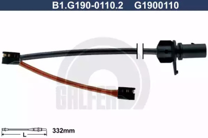 Купить GALFER B1G19001102 Датчик износа торм.колодок пер. L [332mm] AUDI Q5 2.0/ 3.0/ 3.2 08->
