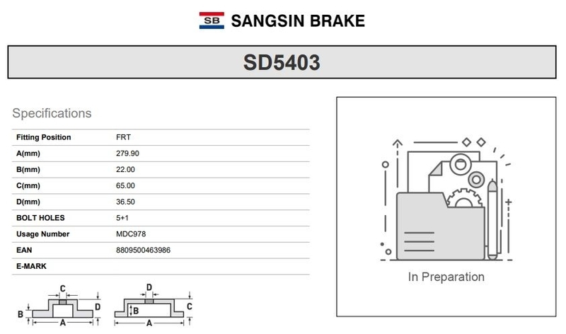 Купить запчасть SANGSIN BRAKE - SD5403 