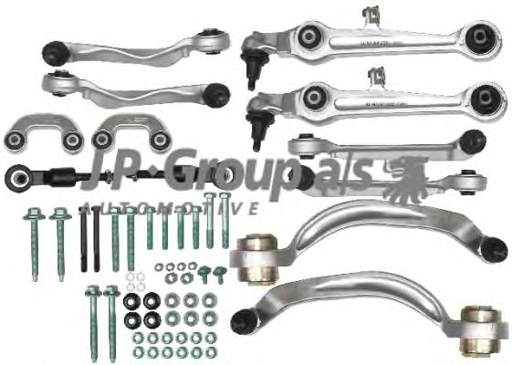 Купить JP GROUP 1140100110 Ком/кт рычагов пер.подвески+стаб.+нак.+крепёж [STEREX, DK] AUDI A4 95-00 ,A6 97-02 ,Allroad ->6/02 ,SKODA Super B 2/02-> ,VWPassat B5