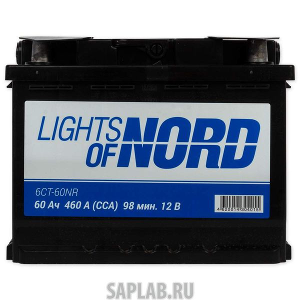Купить LIGHTS_OF_NORD 6CN60NR Аккумулятор Lights Of Nord 60 А/Ч Обратная En460 А 242x175x190 6cn-60nr LIGHTS OF NORD арт