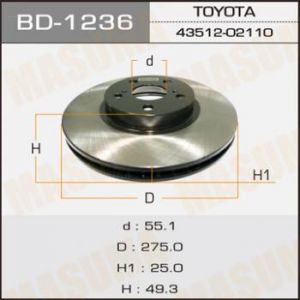 Купить MASUMA BD1236 Торм.диск пер.вент. [345x29,5mm] 5 отв. AUDI A4/S4 Quattro 08->/A5/S5 07->/Q5 08->