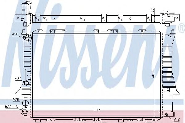 Купить NISSENS 60457 Радиатор [633х415] AUDI 100/A6 1.6-2.0,2.3L,1.9TDI-2.5TDI [M] 90- mot.AAR,AAE,ABK,AAT,ABB,ACE,AAD,AAS