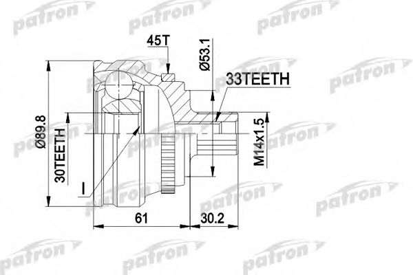 Купить PATRON PCV1112 ШРУС наружн к-кт 33x53x30 ABS:45T AUDI: 80, 90 c ABS 4.88-7.94