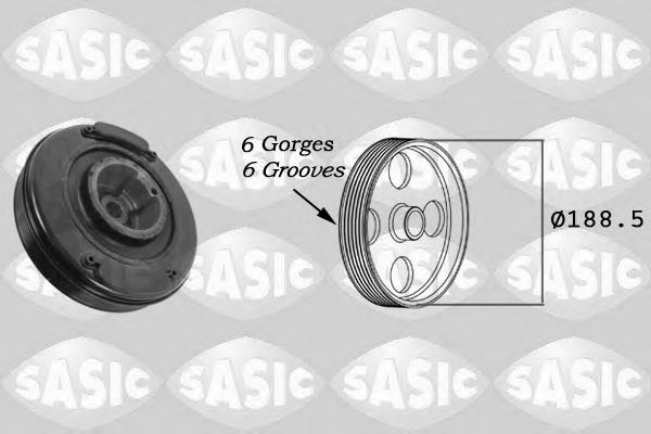 Купить SASIC 9001807 Шкив коленвала AUDI A6, VOLVO 850/S70/S80, VW Crafter/LT 28-35/28-46/T4 2.4/2.5TDI 90->