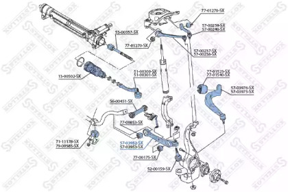 Купить STELLOX 5703952SX Рычаг передний нижний левый AUDI A4/A4 Allroad/A5/A6/A7/Q5 1.8-3.2/2.0-3.0D 07>