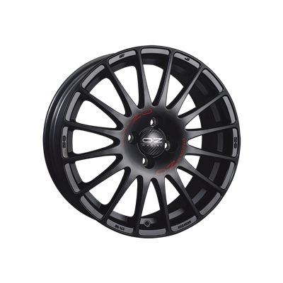 Купить Oz WHS057075 Superturismo GT 17/7 ET25 Matt black + red lettering